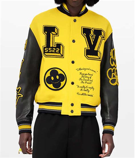 louis vuitton leather jacket mens|louis vuitton varsity leather jacket.